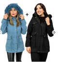 [COMPRE 1 LEVE 2] Jaqueta Parka de Lã Batida com Capuz Removível - Promoção de Inverno 🔥