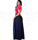 Saia Jeans Longa Botões Tendência Moda Evangélica