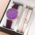 Kit Relógio Feminino e Pulseira Dupla Elegante